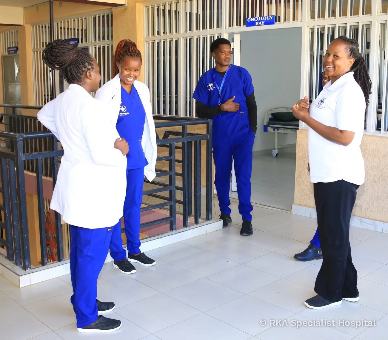 The RKA Specialist Hospital team sharing a light moment at the hospital