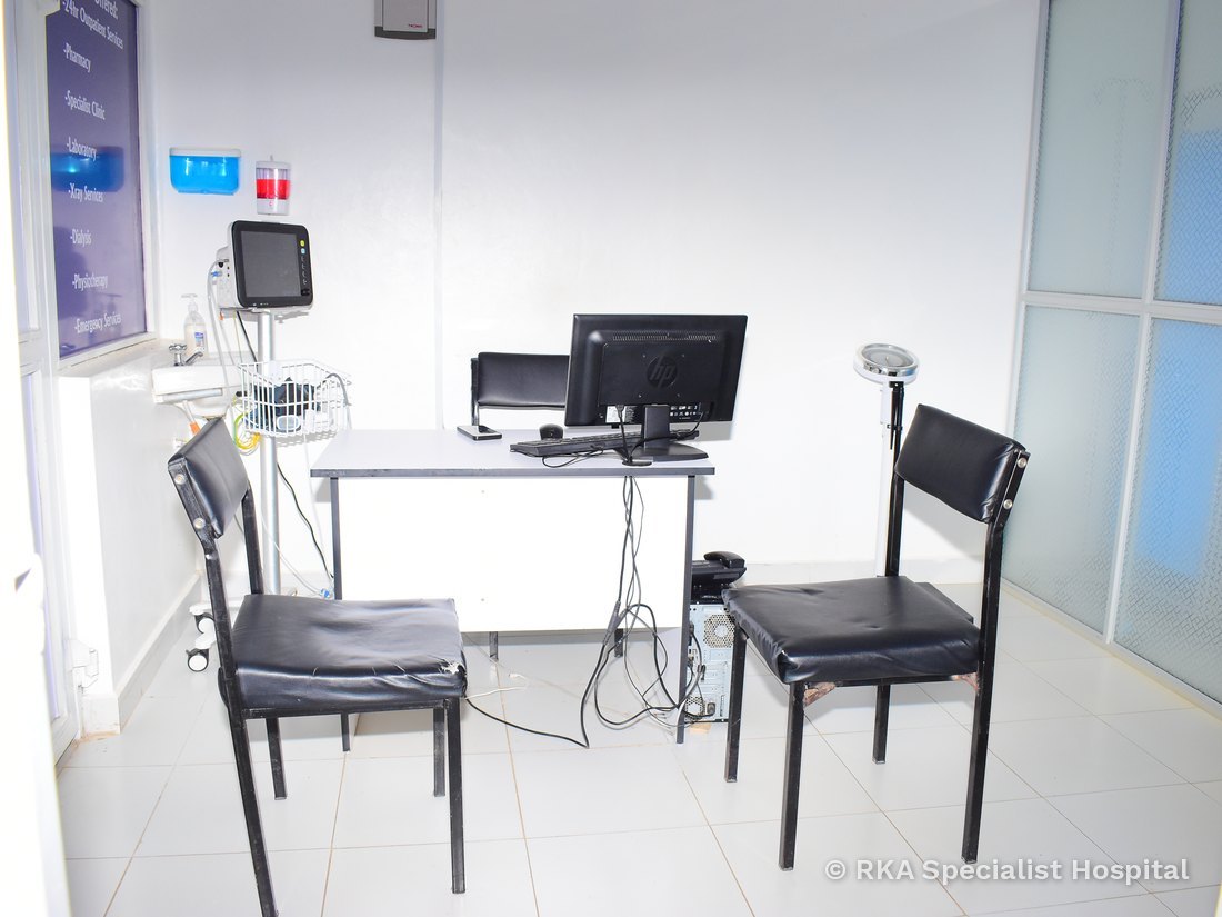 A consultation room at RKA Specialist Hospital