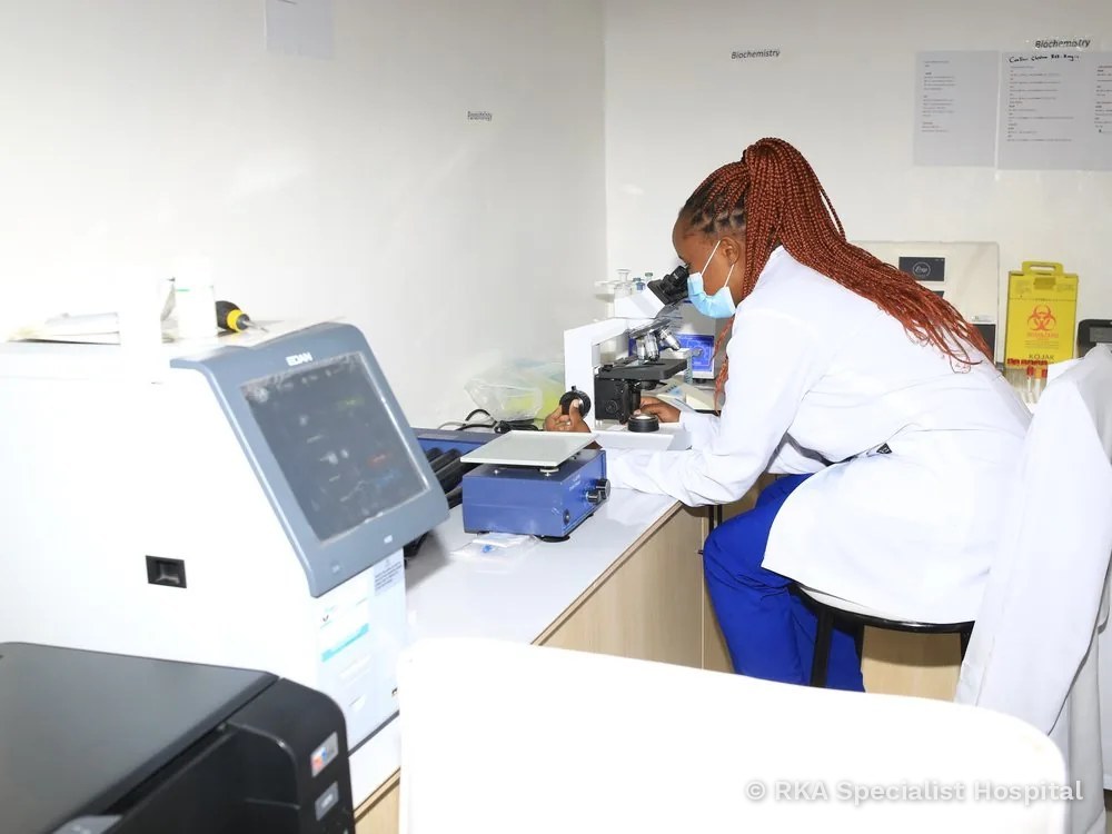 A laboratory technologist at work at RKA Specialist Hospital