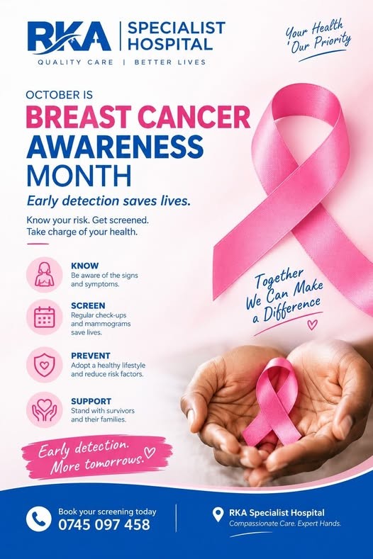 Breast Cancer Awareness Month promotion at RKA Specialist Hospital