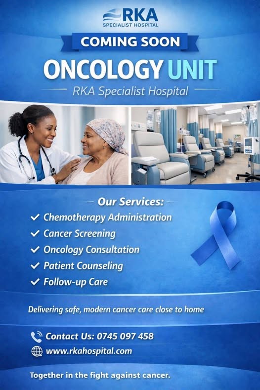 Oncology Unit — Coming Soon promotion at RKA Specialist Hospital