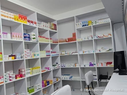 Pharmacy interior at RKA Specialist Hospital