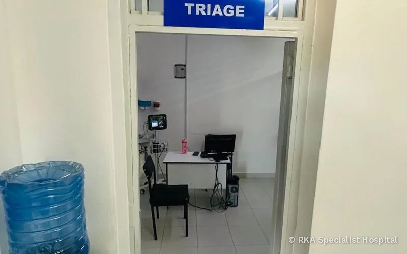 Triage room at RKA Specialist Hospital